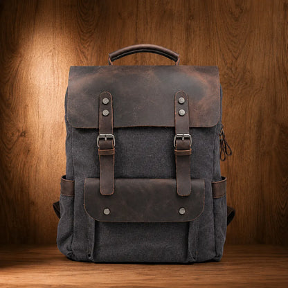 Buckled Canvas Backpack