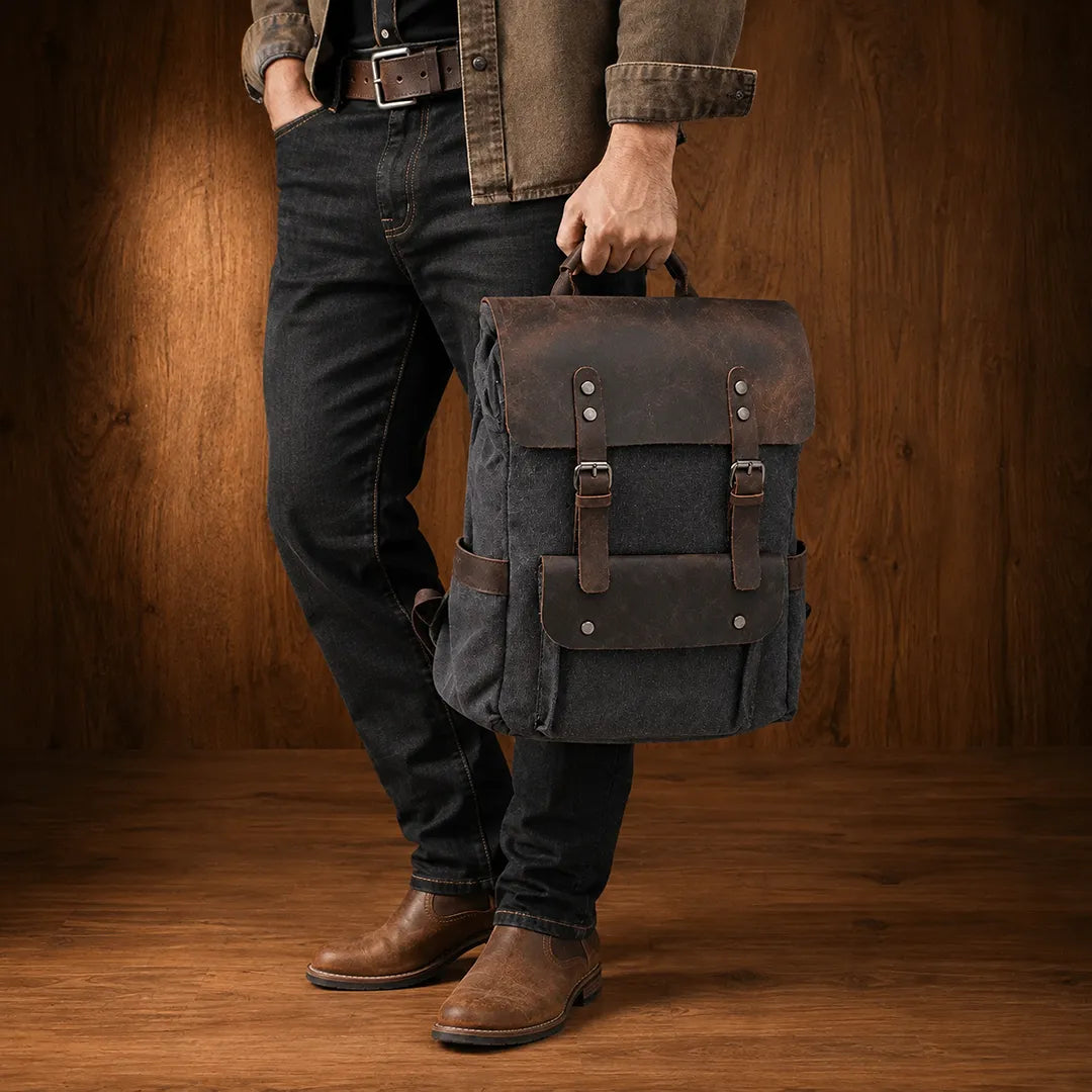 Buckled Canvas Backpack