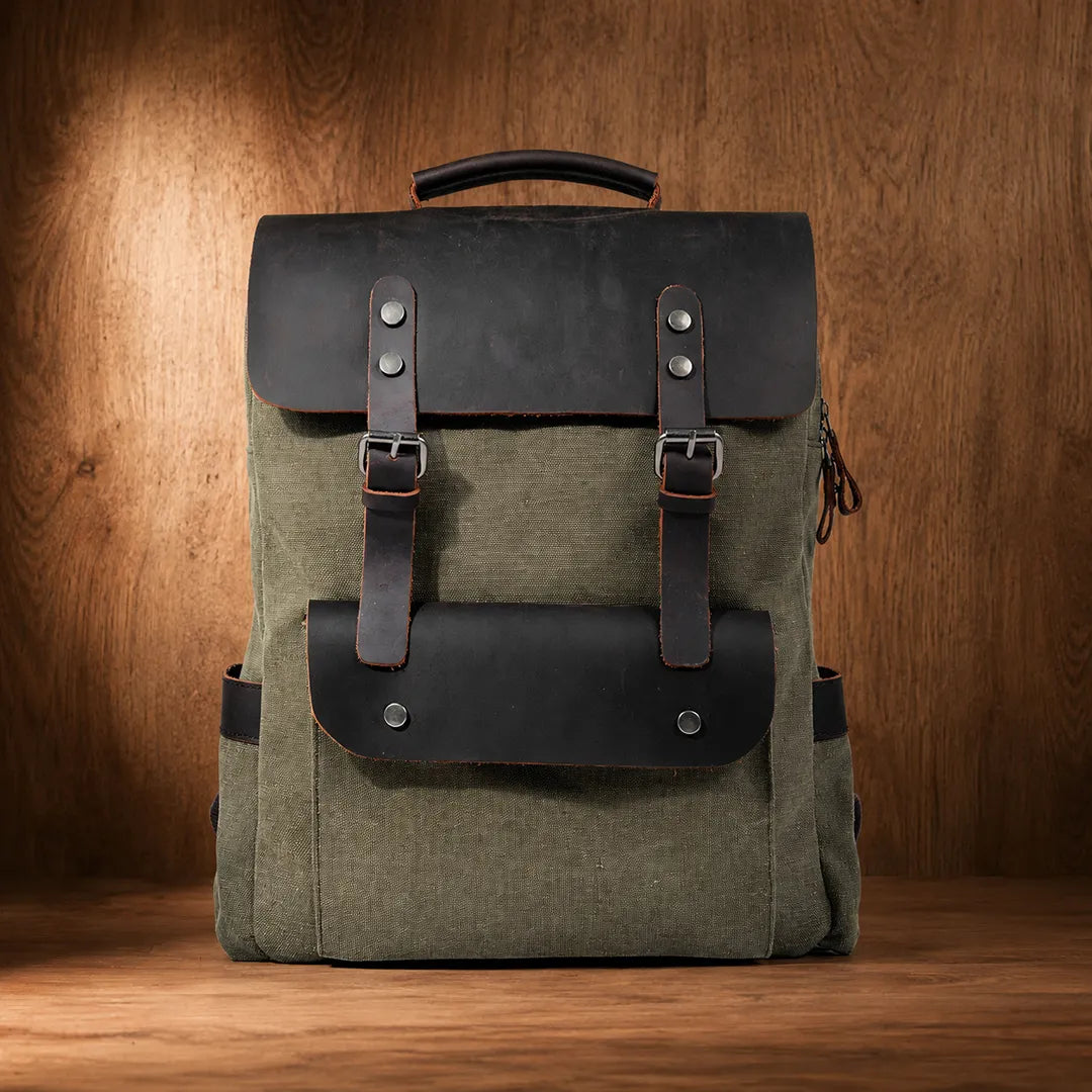 Buckled Canvas Backpack