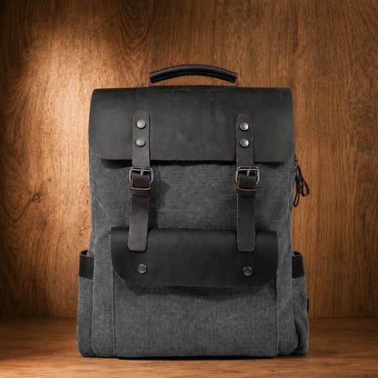 Buckled Canvas Backpack