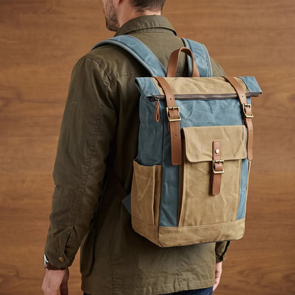 Buckled Roll-Top Backpack