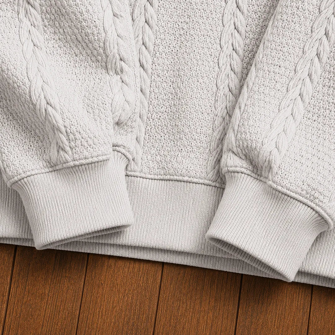 Cable Knit Hooded Pullover