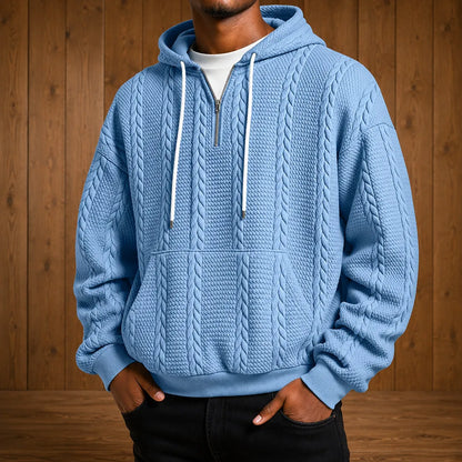 Cable Knit Hooded Pullover