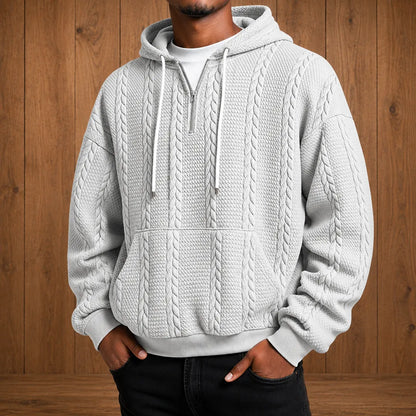 Cable Knit Hooded Pullover
