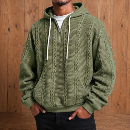 Cable Knit Hooded Pullover