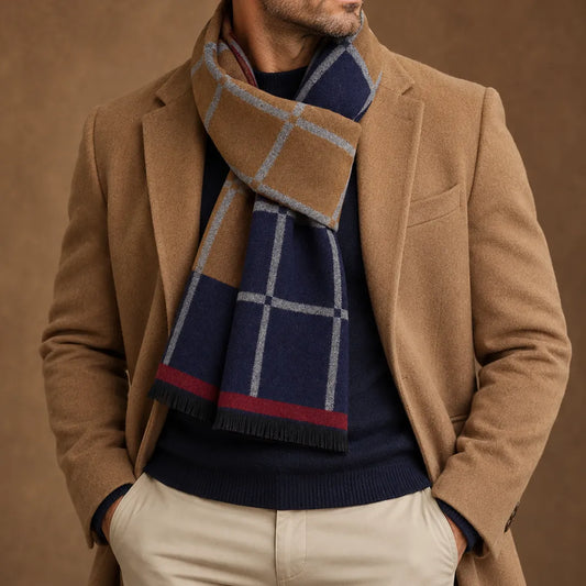 Checked Fringe Scarf