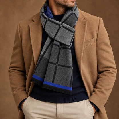 Checked Fringe Scarf