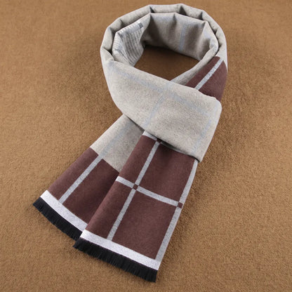 Checked Fringe Scarf