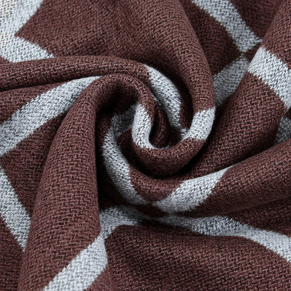 Checked Fringe Scarf