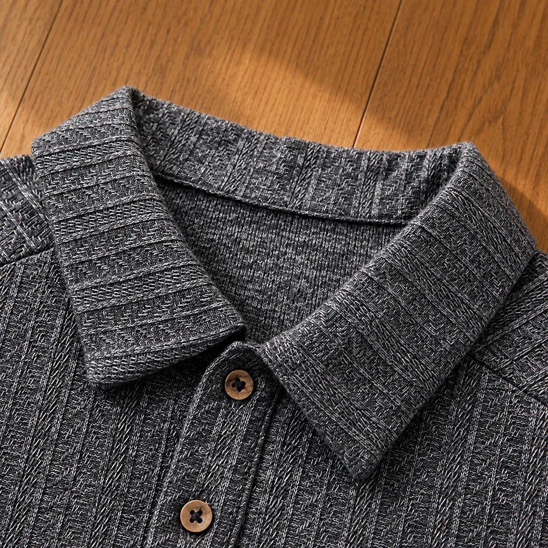 Classic Ribbed Polo Sweater