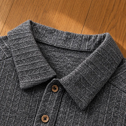 Classic Ribbed Polo Sweater