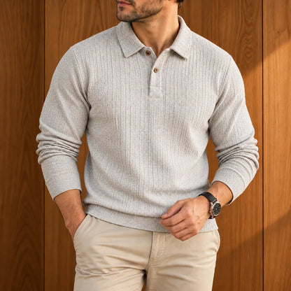 Classic Ribbed Polo Sweater