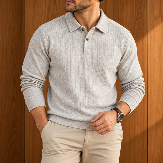 Classic Ribbed Polo Sweater