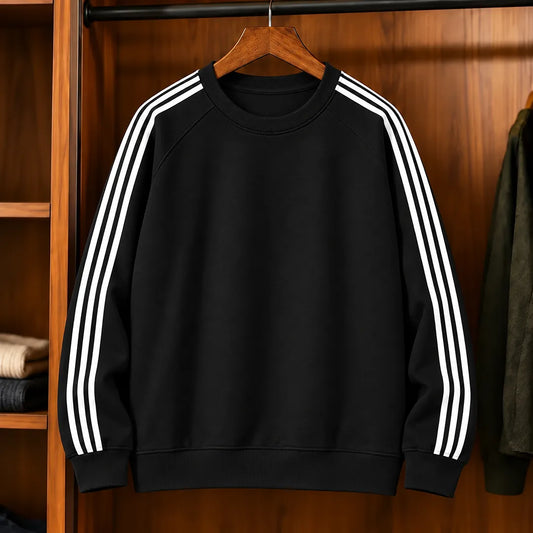 Classic Striped Crew Sweatshirt