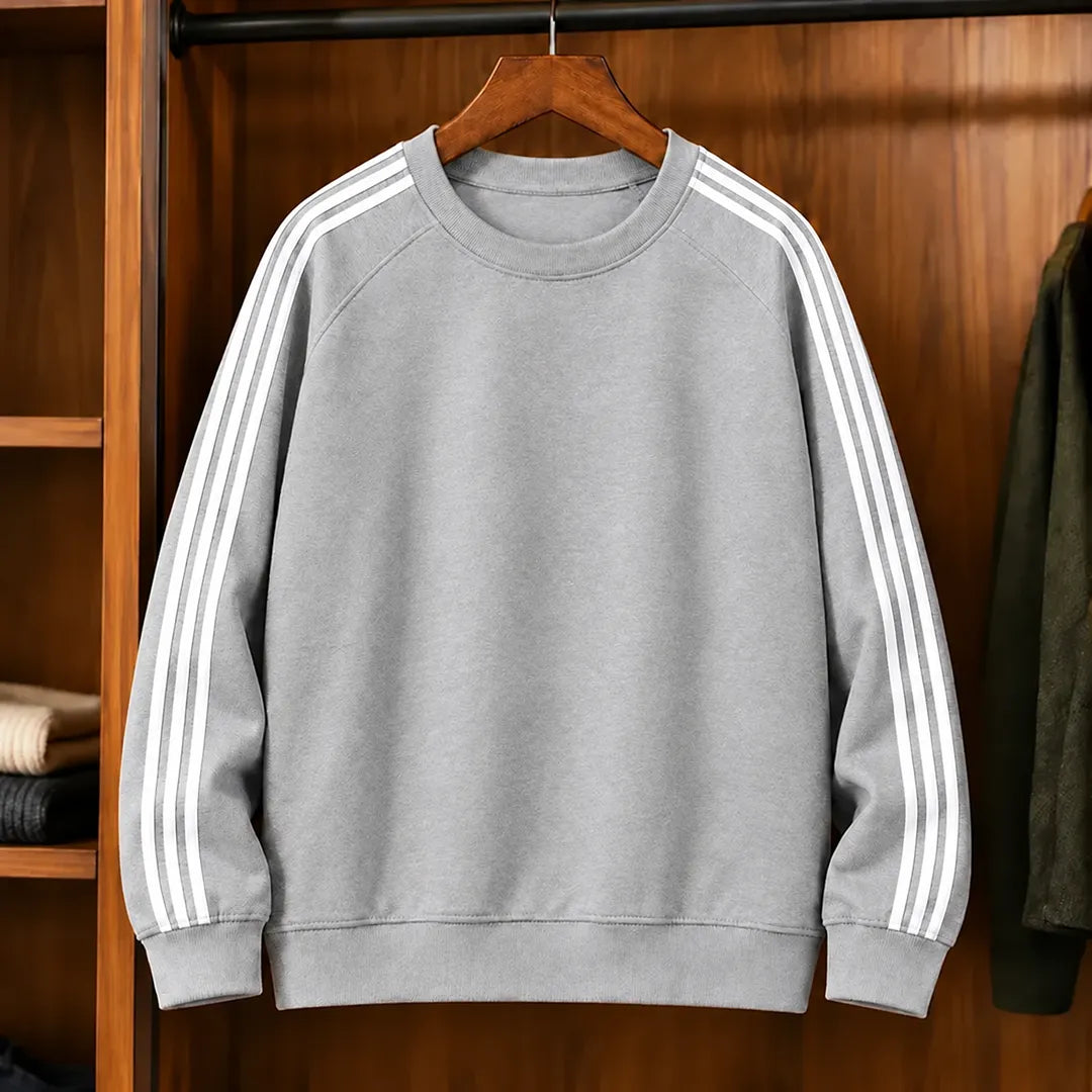 Classic Striped Crew Sweatshirt