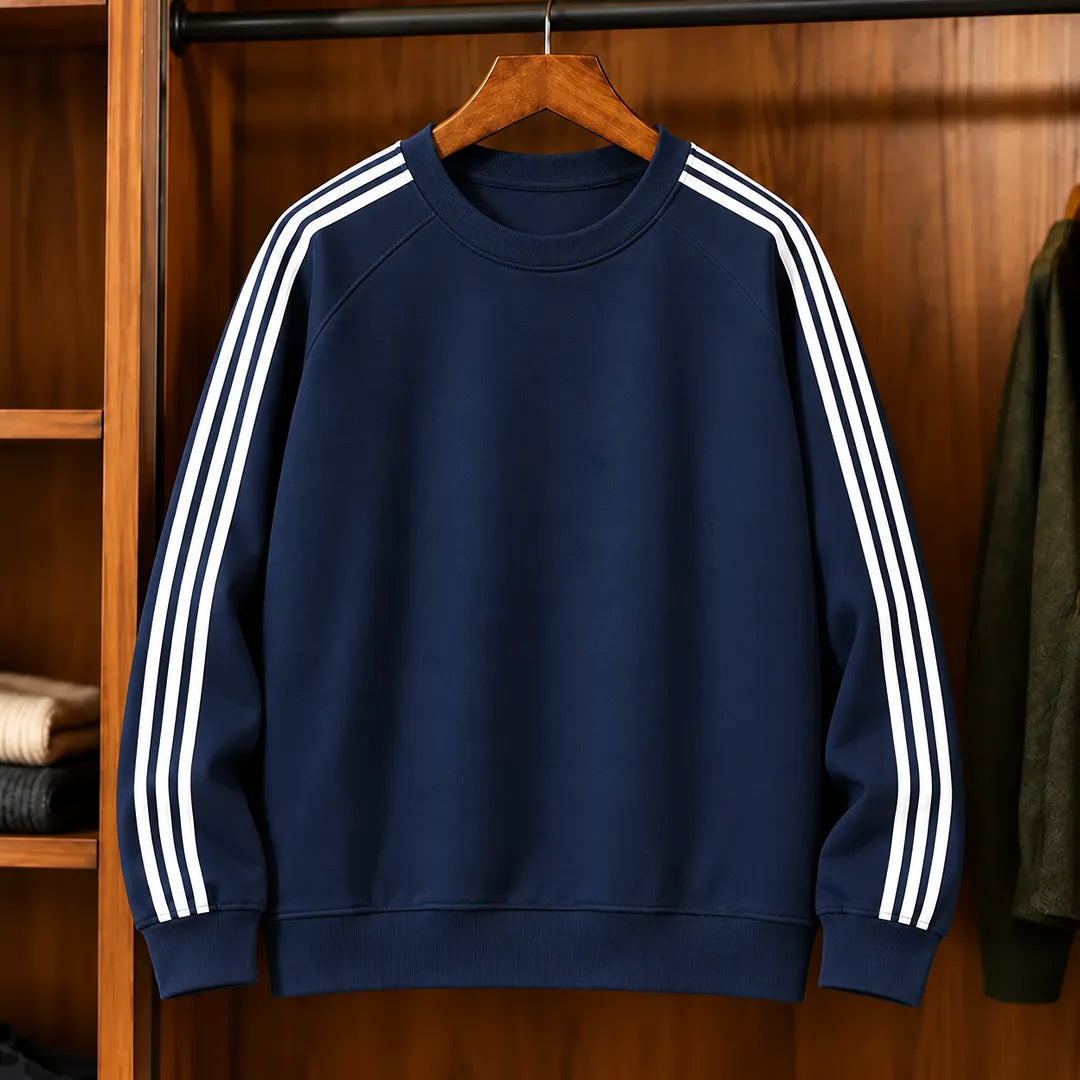 Classic Striped Crew Sweatshirt