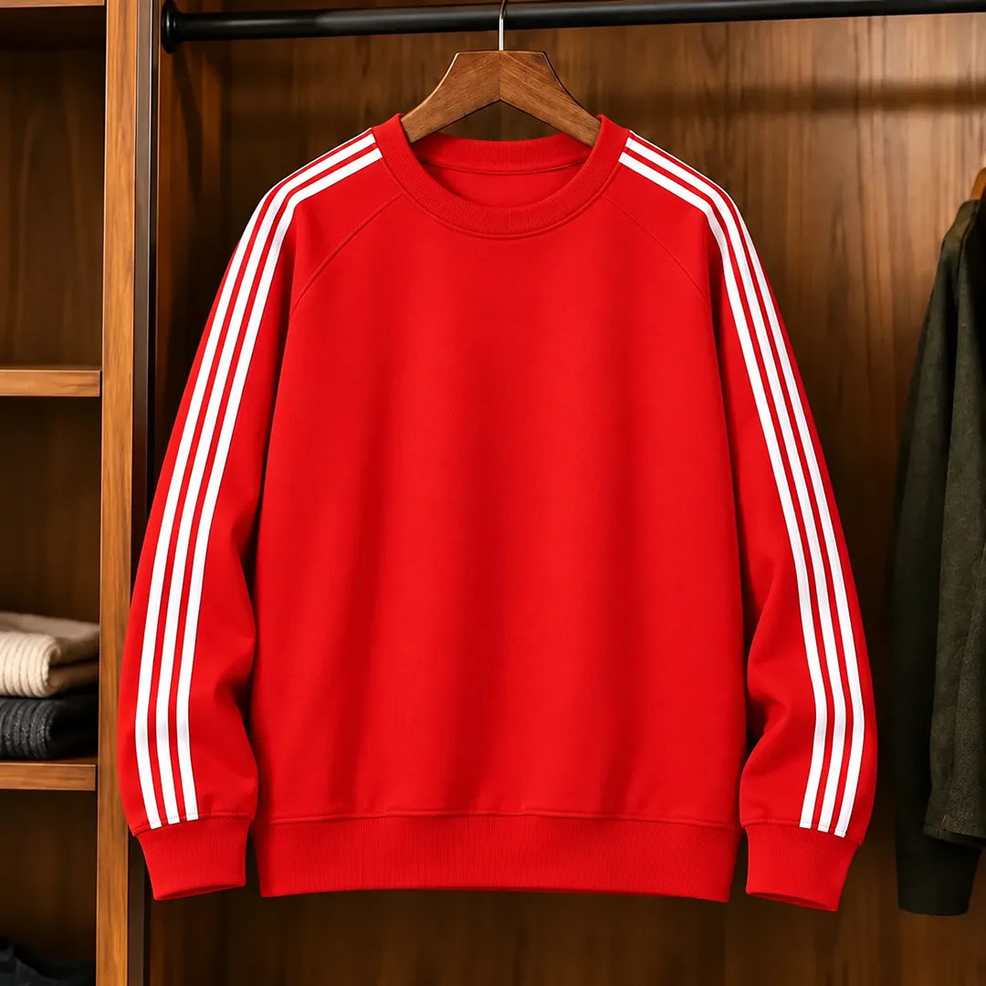 Classic Striped Crew Sweatshirt