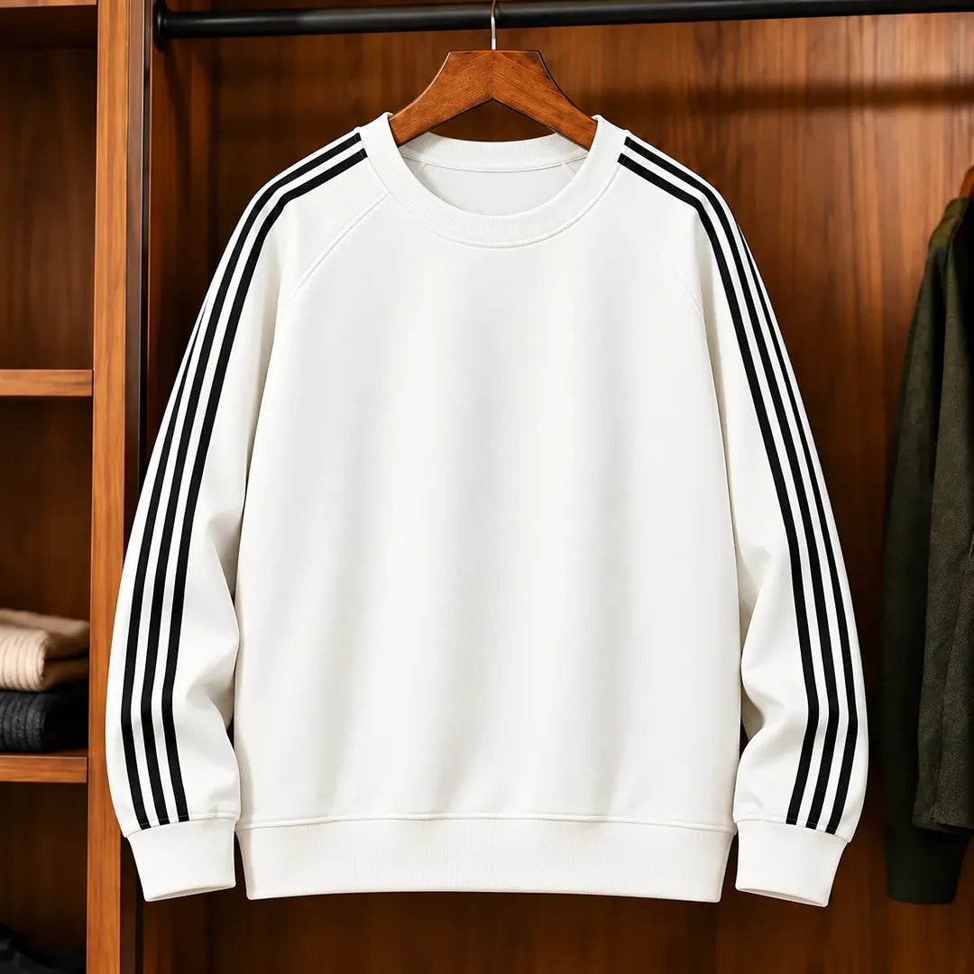 Classic Striped Crew Sweatshirt