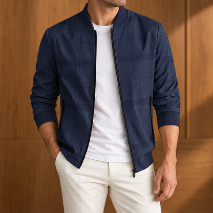 Clean Plaid Zip Jacket