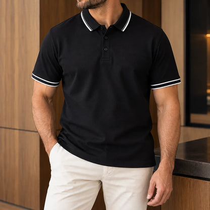 Clean Stripe Polo Shirt