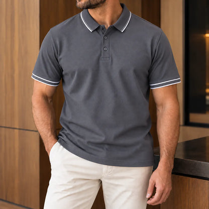 Clean Stripe Polo Shirt