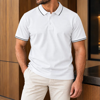 Clean Stripe Polo Shirt