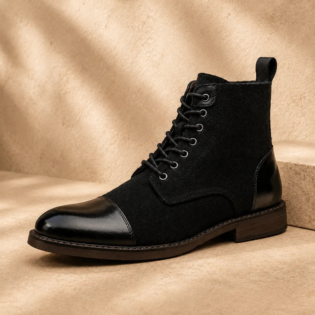 Contrast Lace-Up Boots