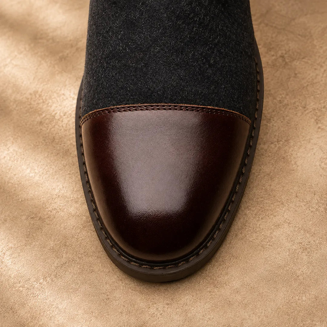 Contrast Lace-Up Boots
