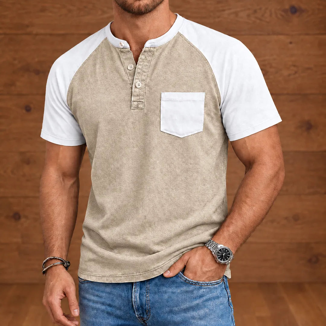 Contrast Pocket Henley Shirt