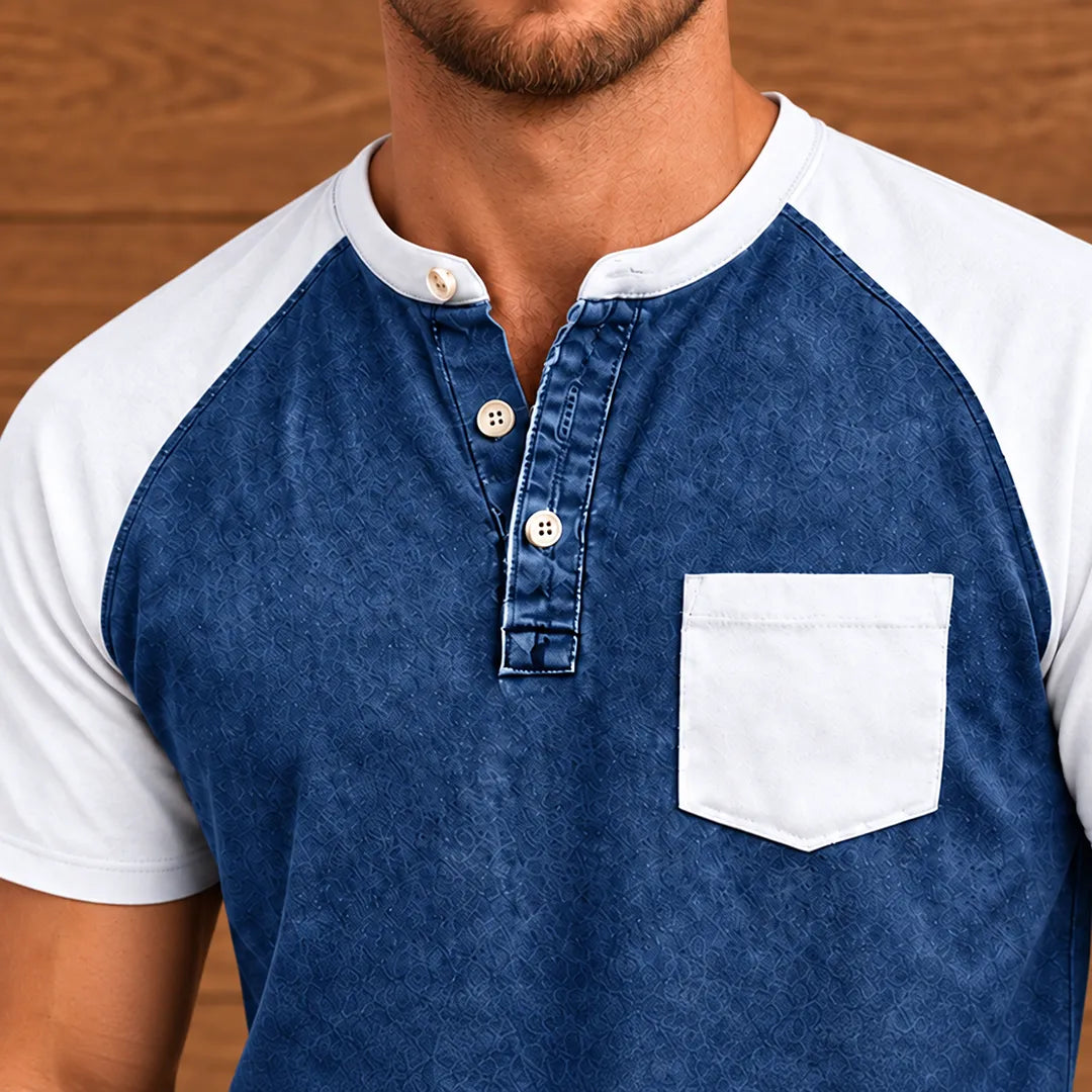 Contrast Pocket Henley Shirt