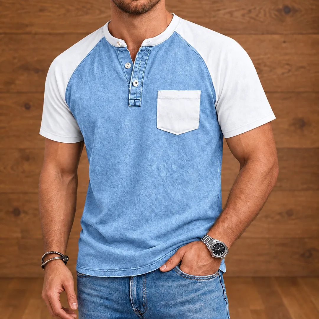 Contrast Pocket Henley Shirt