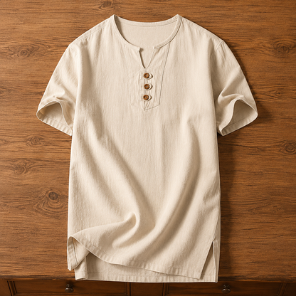 Relaxed Henley Neck Shirt