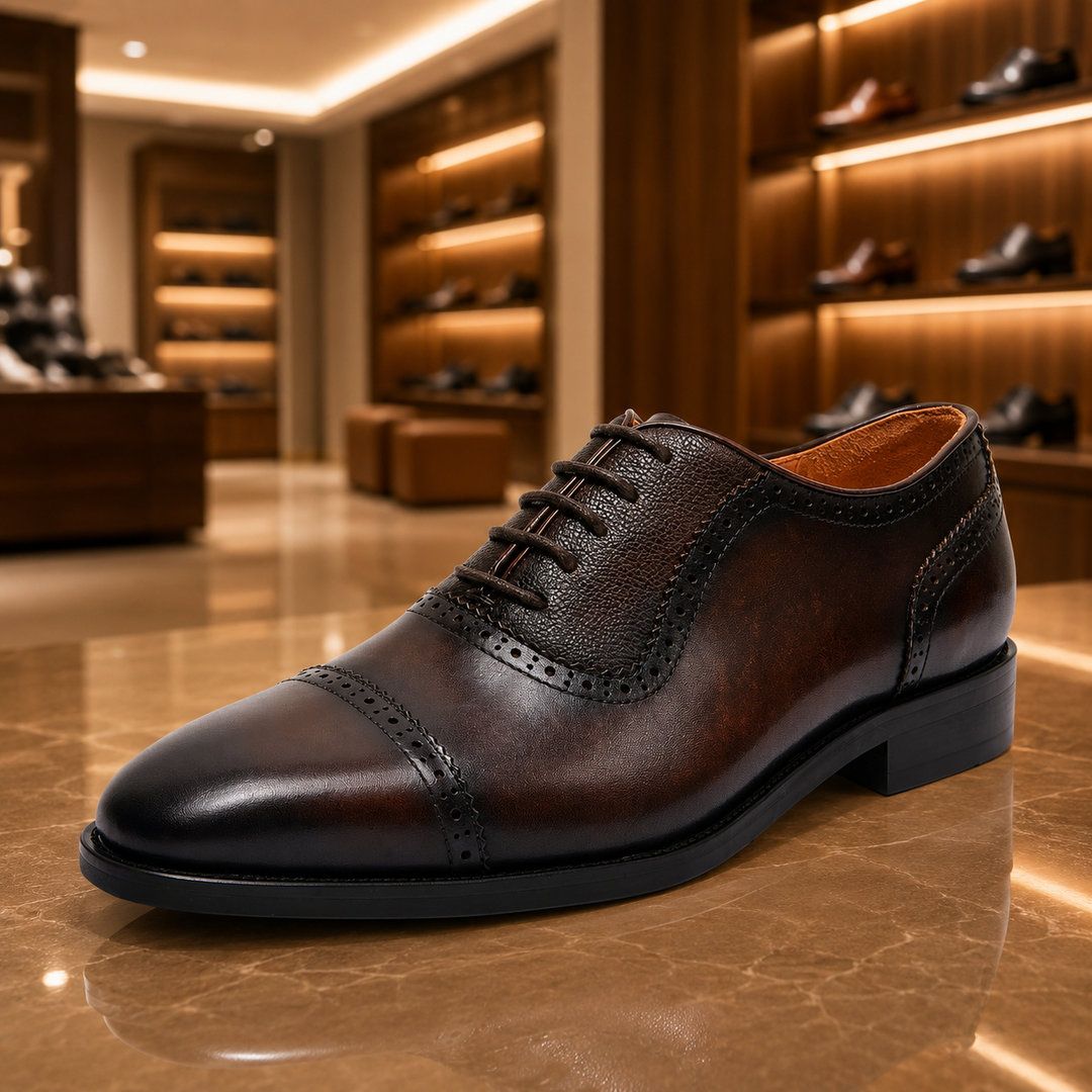 Leather Cap Toe Shoes
