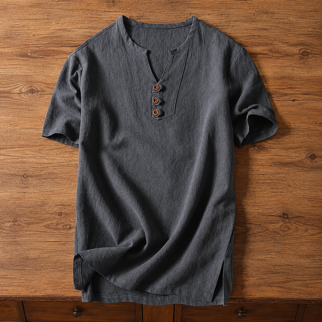 Relaxed Henley Neck Shirt