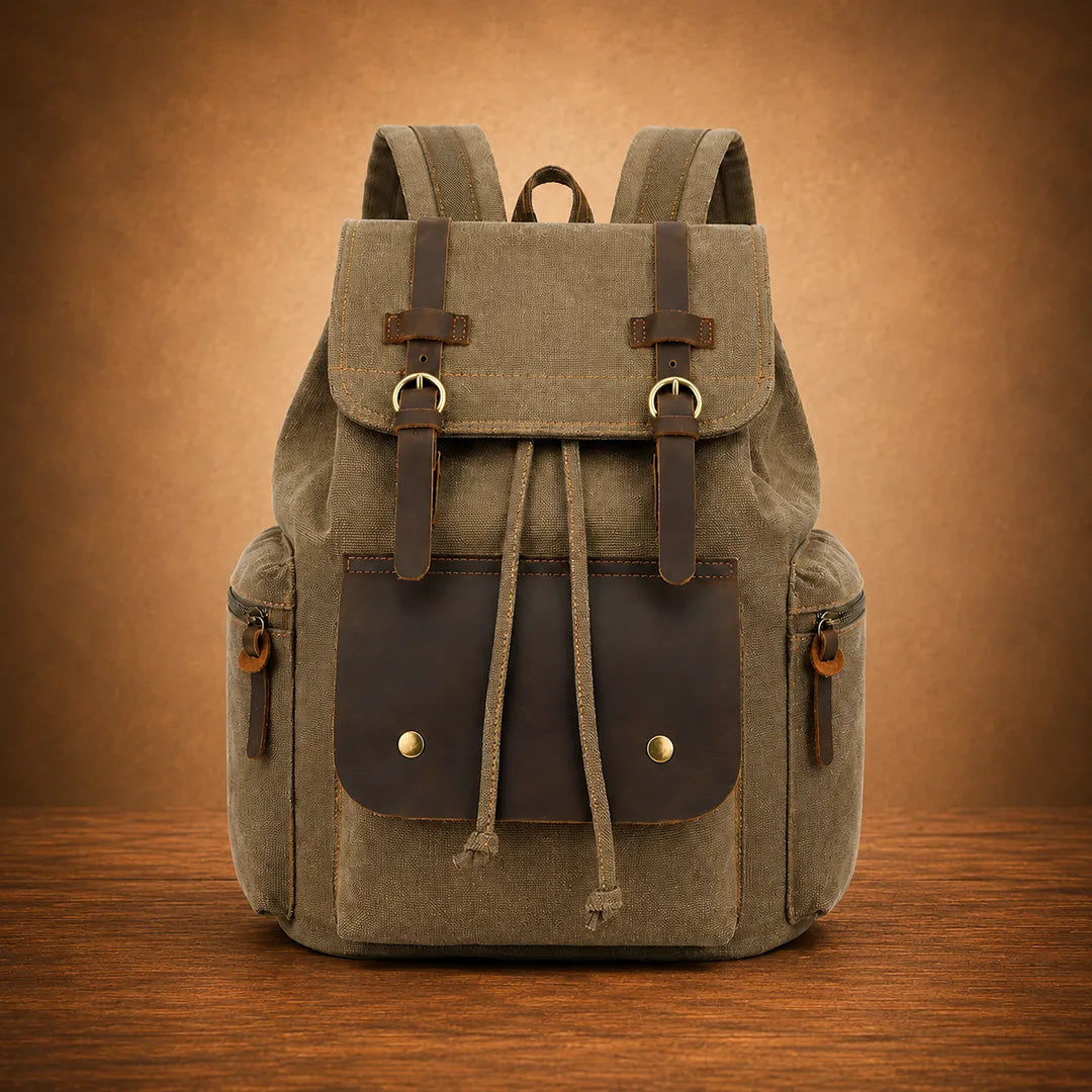 Drawstring Flap Backpack