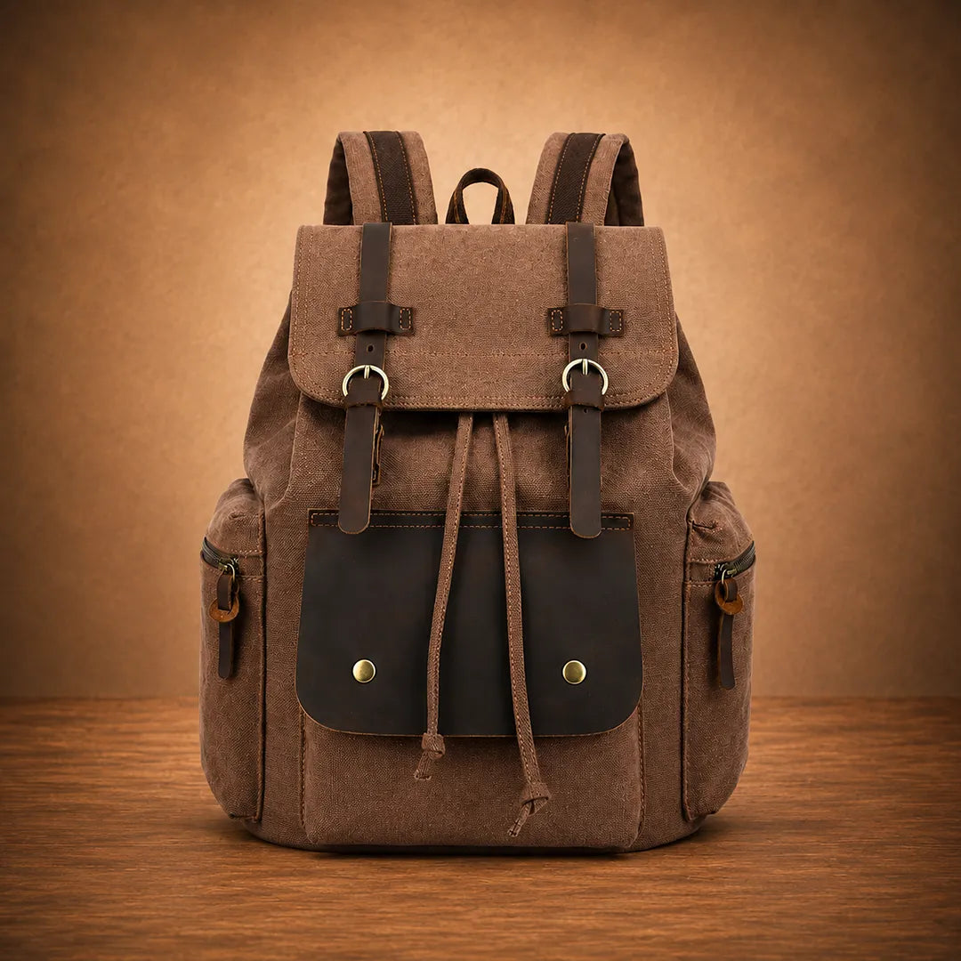 Drawstring Flap Backpack