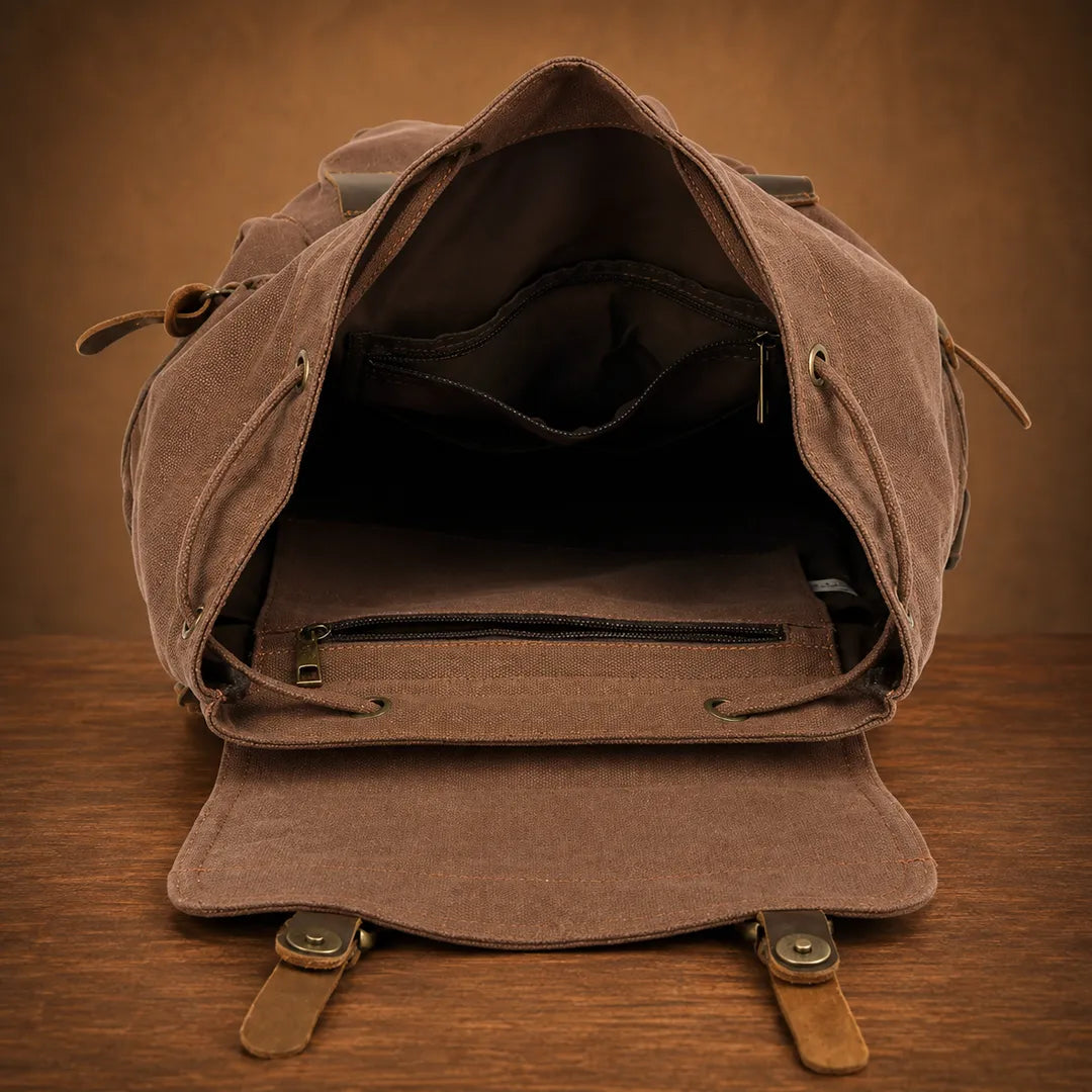 Drawstring Flap Backpack