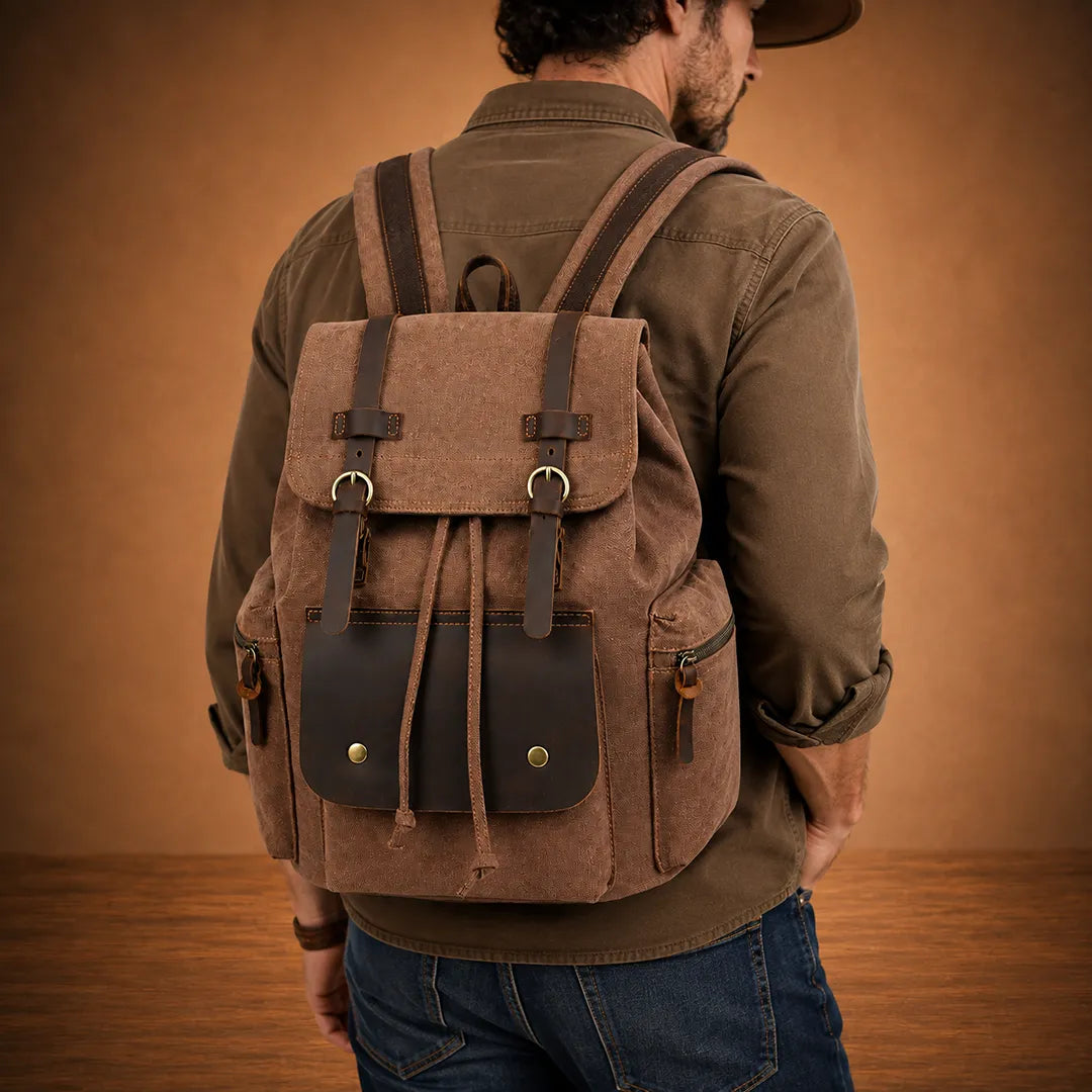 Drawstring Flap Backpack