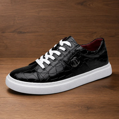 Glossy Lace-Up Sneakers