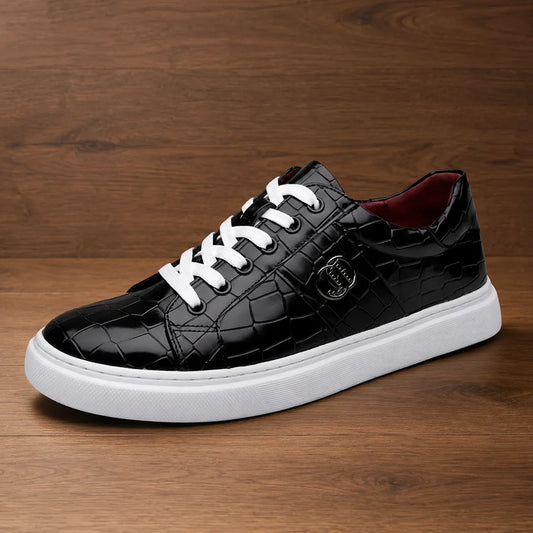 Glossy Lace-Up Sneakers