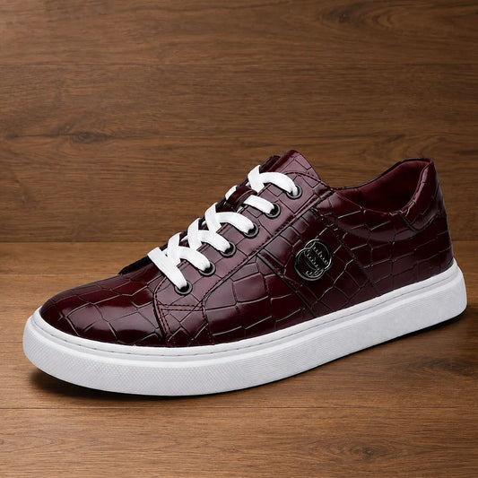 Glossy Lace-Up Sneakers