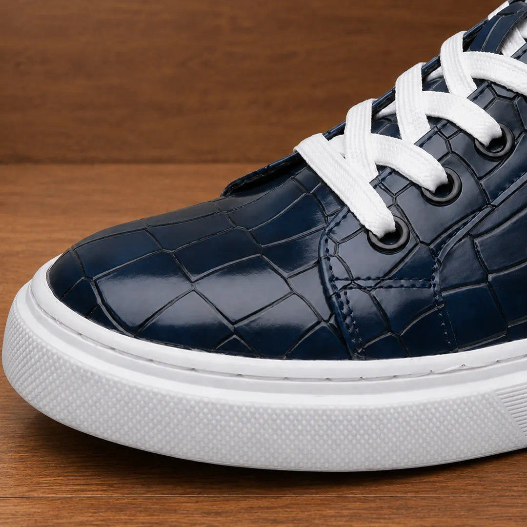 Glossy Lace-Up Sneakers