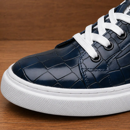 Glossy Lace-Up Sneakers