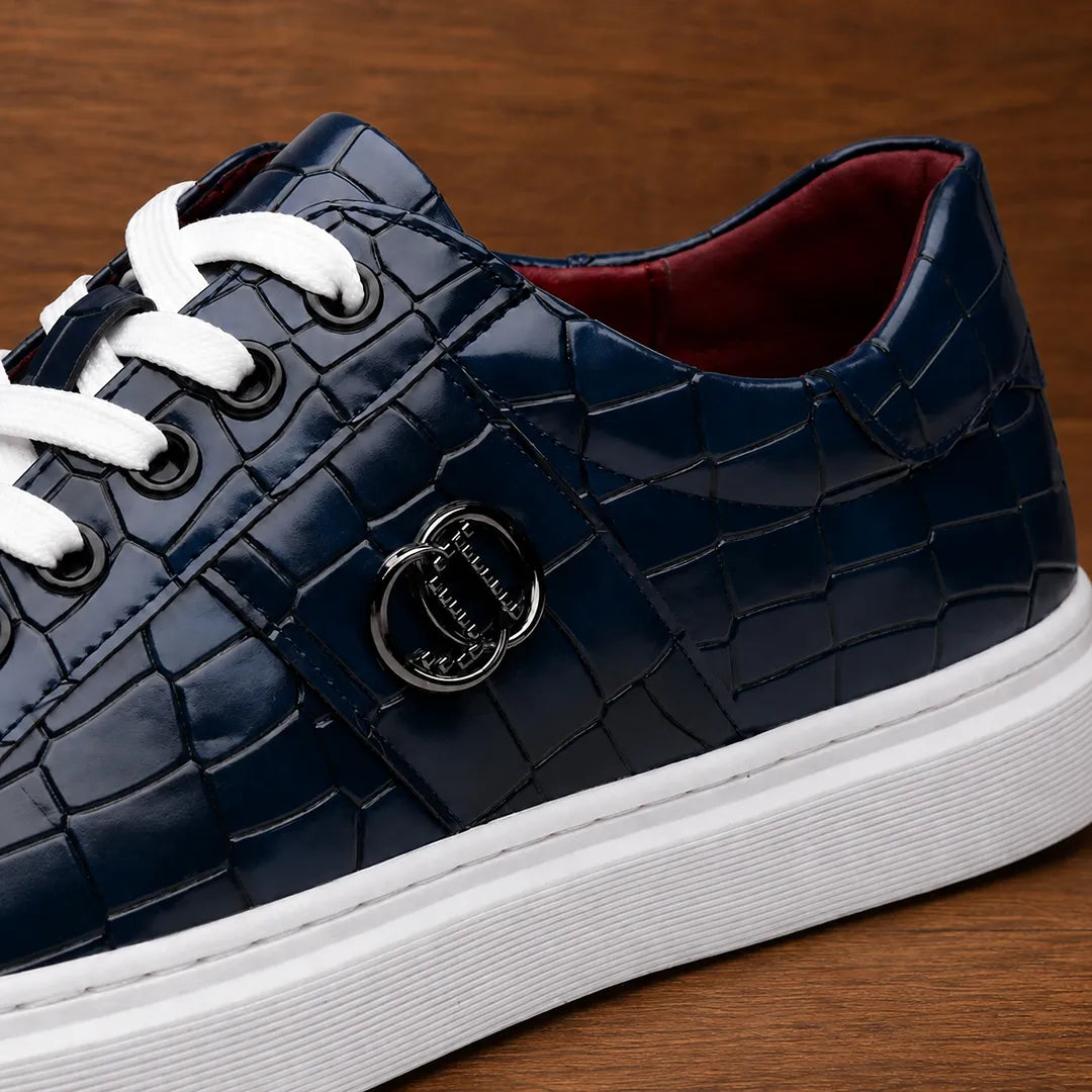 Glossy Lace-Up Sneakers