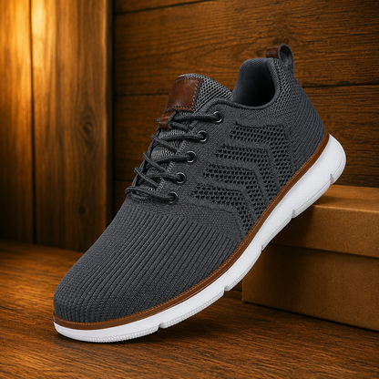 Breathable Knit Lace-Up Sneakers