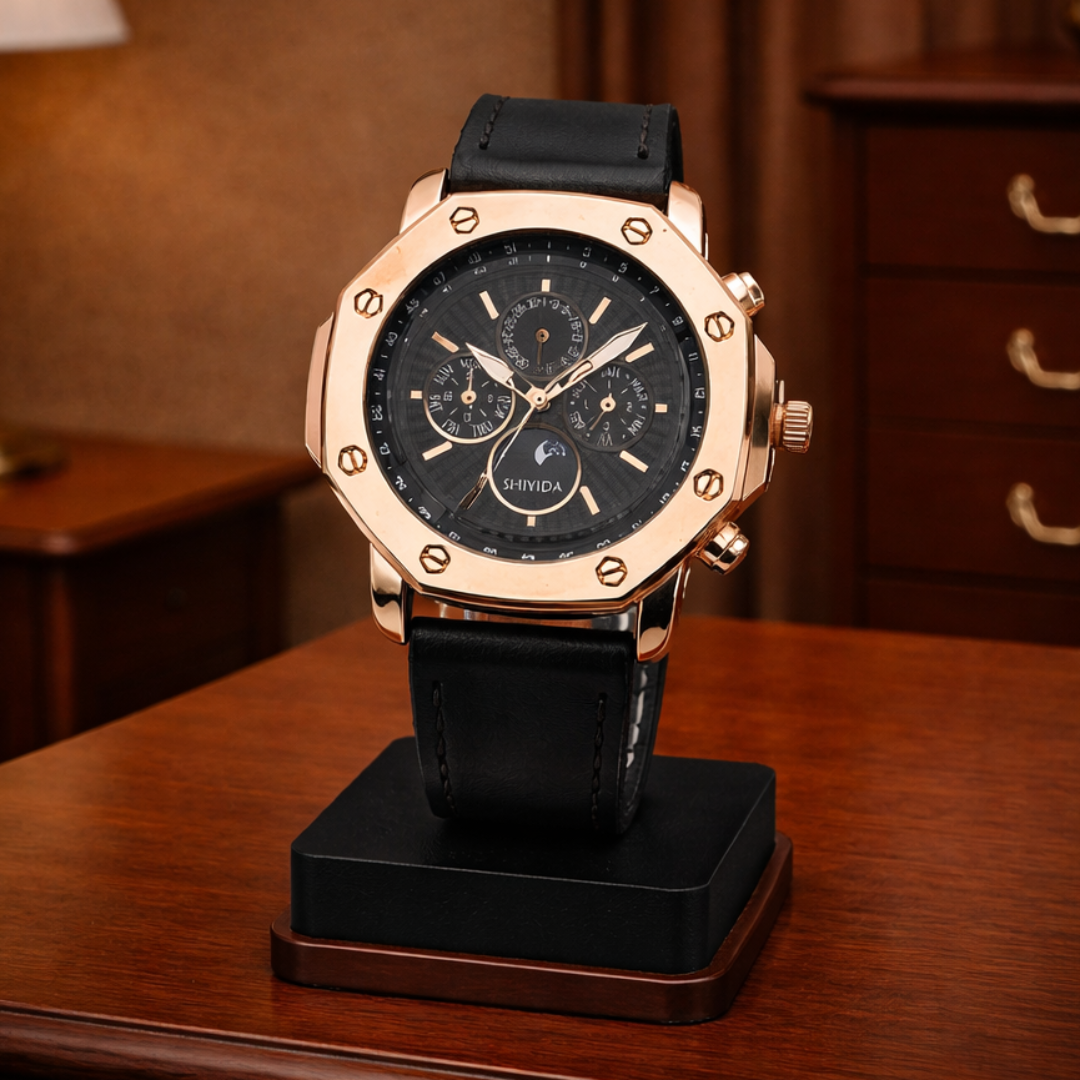 Classic Chrono Leather Watch