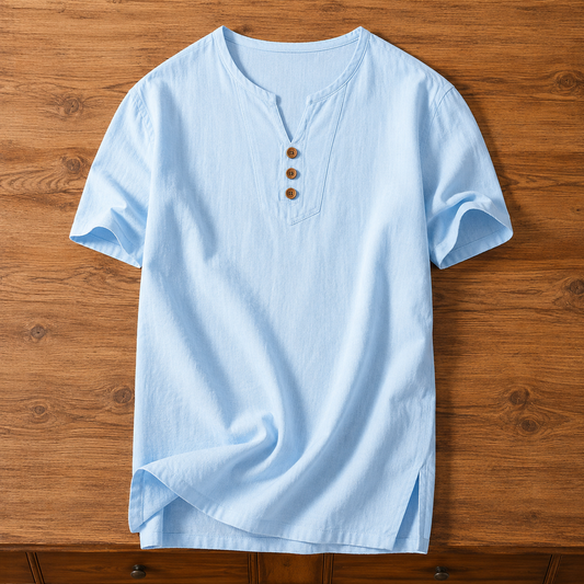 Relaxed Henley Neck Shirt