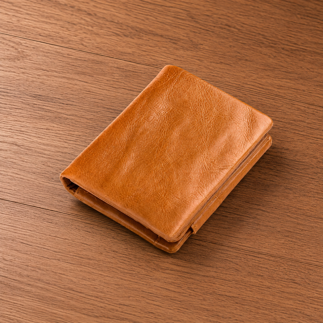 Vintage Leather Trifold Wallet