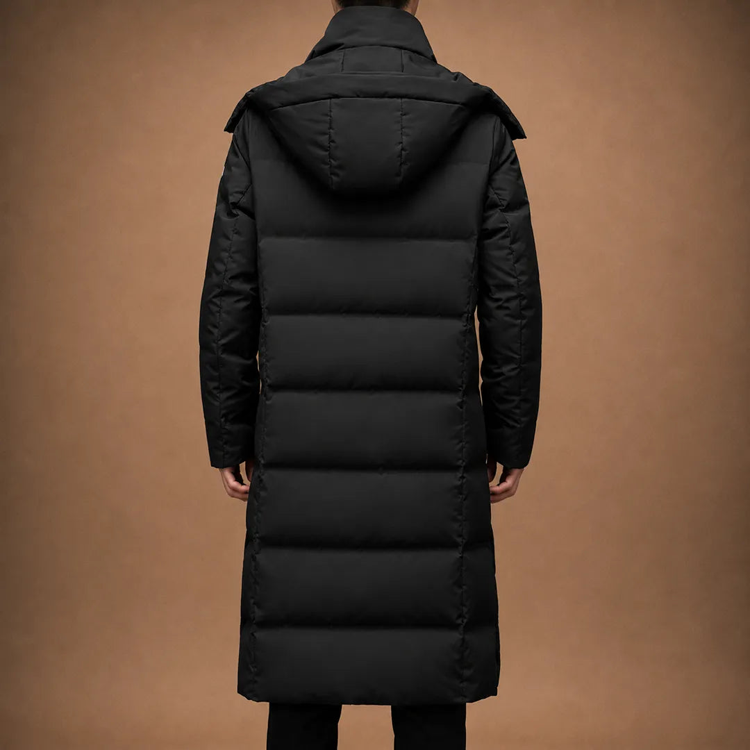 Long Hooded Down Coat