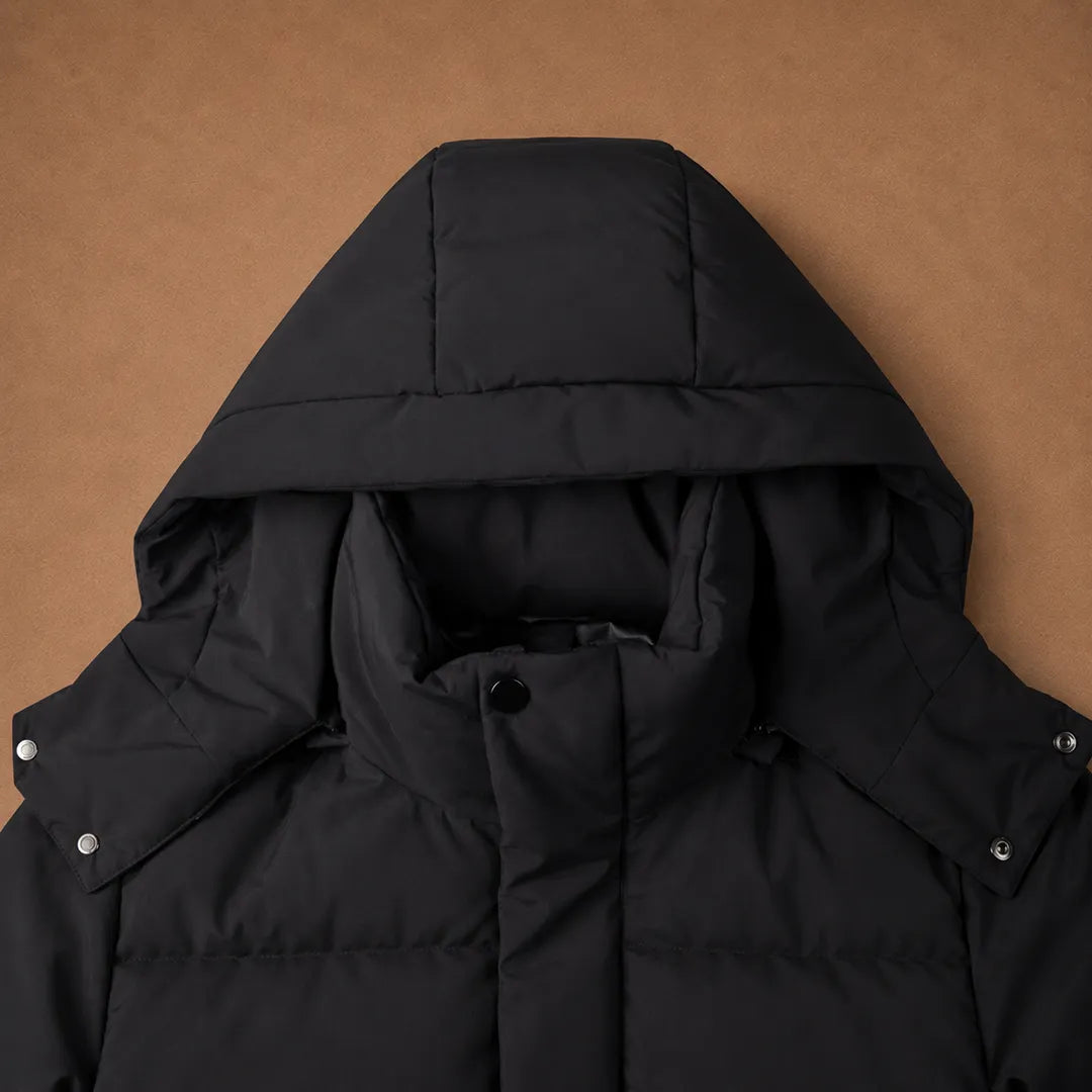 Long Hooded Down Coat